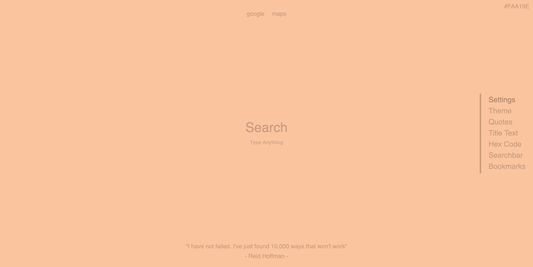 New Tab Settings Page