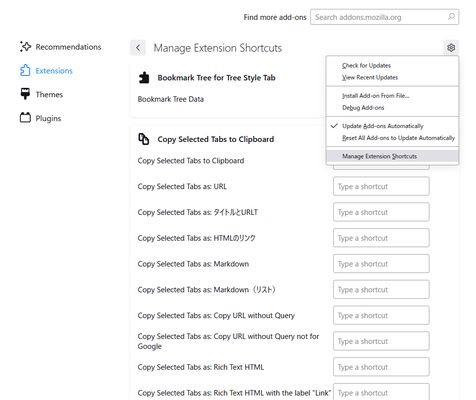 You can assign shortcut for formats and actions