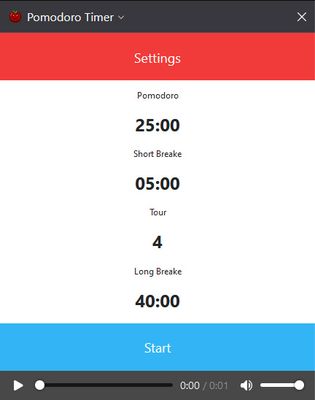 Light theme pomodoro popup