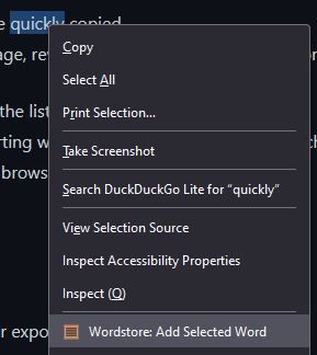 Right-click any highlighted text to add it to the list!