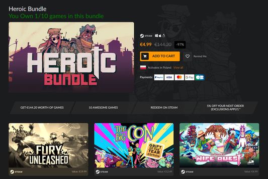 Fanatical with low percentage of games owned