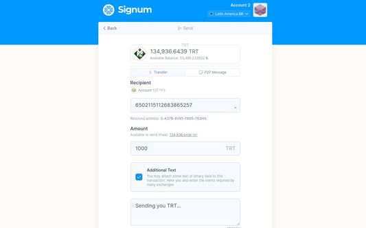Sending Smart Tokens