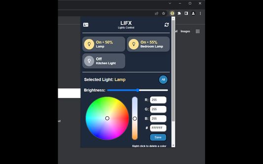 What the app looks like with multiple lights part 1