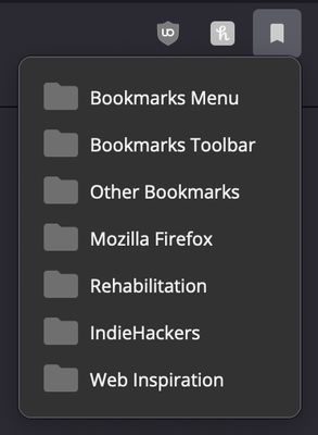 This opens a list of your bookmark folders.