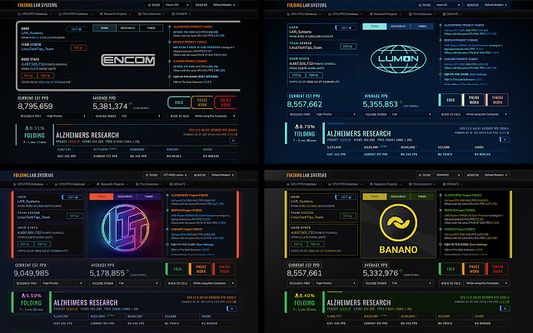 Comparison screenshot of four different team oriented dark modes.