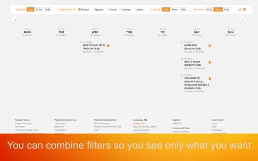 Feature: Ability to combine filters to see what you want.