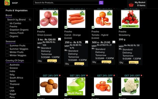 BigBasket.com Indian grocery site with 