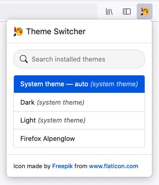 Theme Switcher - light mode