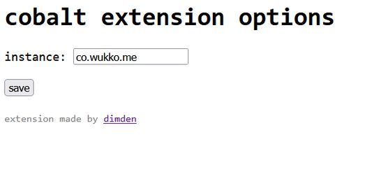 Extension settings