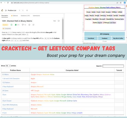 CrackTech - get LeetCode company tags