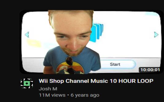 Roger inserted into a Wii shop music YouTube thumbnail