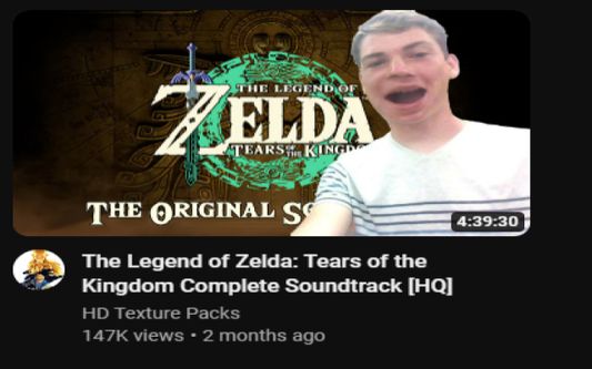 Roger inserted into a Zelda YouTube thumbnail