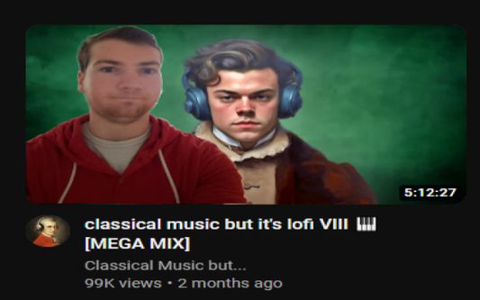 Roger inserted into a lofi music YouTube thumbnail