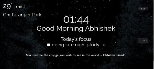 focus, including weather, time and also a cherry on top ( a reset button), so another user can also use the same machine