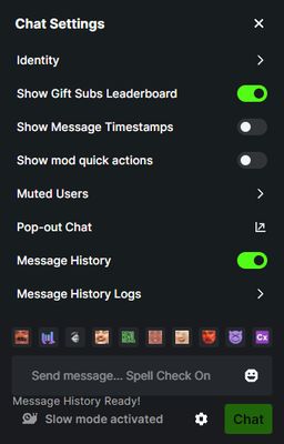 Chat Settings Menu