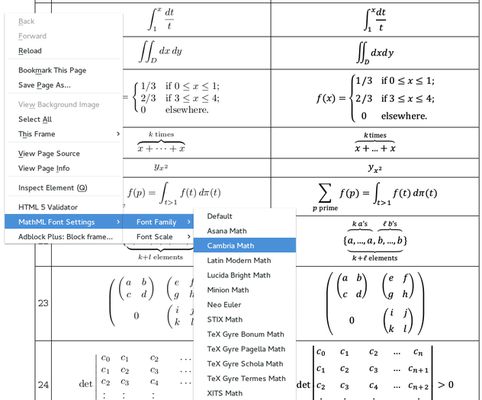 Screenshot of the torture test with font-family: Cambria Math