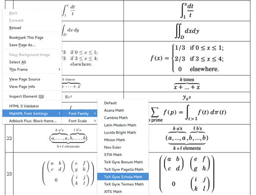 Screenshot of the torture test with font-family: TeX Gyre Schola