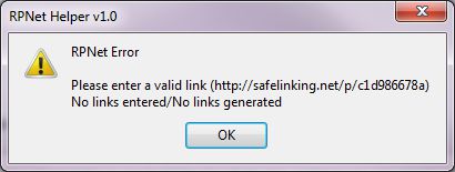 RPNet Notice: Invalid Links