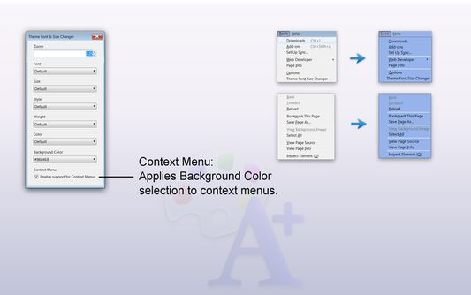 Context Menu - Applies Background Color selection to context menus