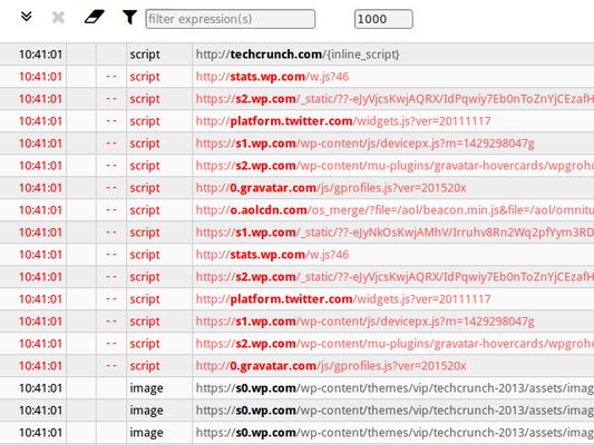 Logger: see all network requests, including the ones made by the browser and other extensions (behind-the-scene requests).