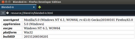 Pre-v57.0 (pre-WebExtensions): Modified properties can be viewed on a local page shown here (or on an external page of your choice).
In Thunderbird, this URL can be set in Options/Preferences->Location & (re)loaded by using
Alt+Home 
shortcut.