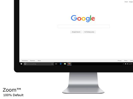 Zoom Firefox extension on Google website: level 100%