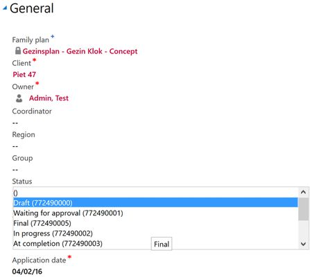 Allows option set values to be visible in the interface of CRM.