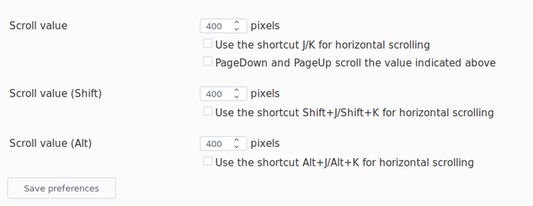 Preferences for Scrollkey