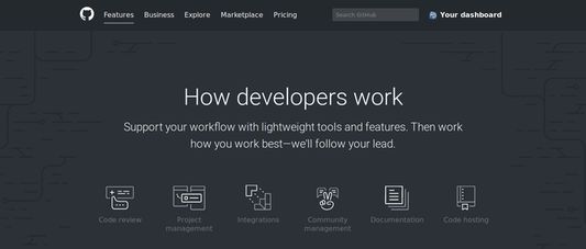 Without No GitHub Dark Mode on features page