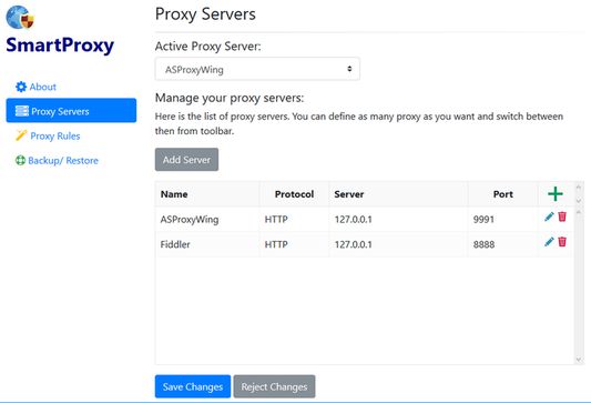 Manage proxy servers