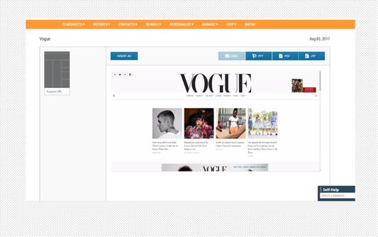 screenshot on Media Radar custom screenshot page.