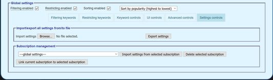 Settings management