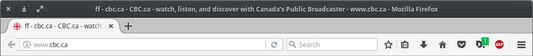 Window title example for page http://cbc.ca with preference setting 