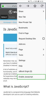 Mobile: Enable JavaScript