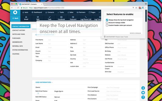 Keep the Top Level Navigation onscreen at all times