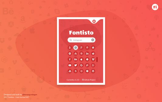 Fontisto icon search screen