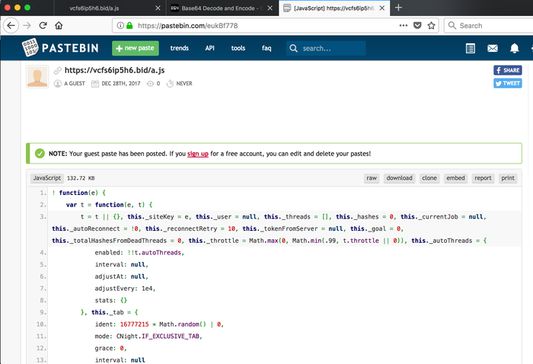 Decoding Base-64 Mining Scripts.