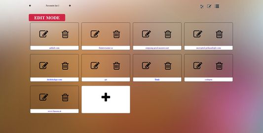 In edit mode, Ability to edit or delete current saved favorite websites