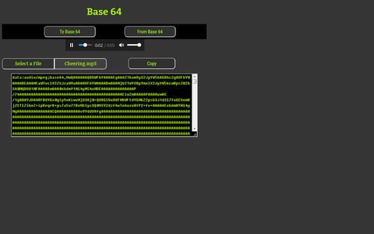 Convert audio from file to base 64 string with preview!