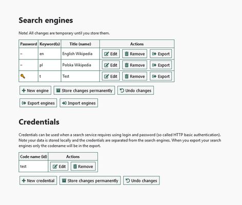 Options include ability to export your engines and share them. Authentication for e.g. internal websites is also supported.