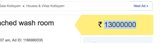 Selecting the text containing the prices