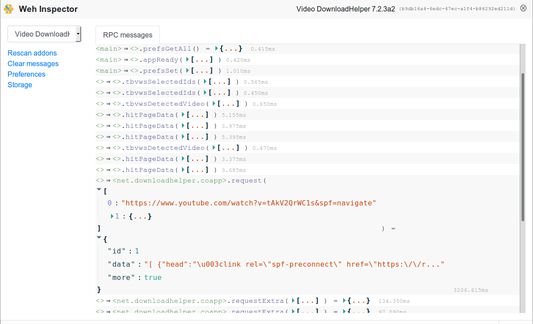 Displaying RPC log