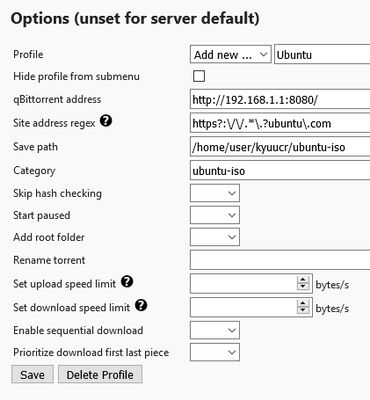 Add profiles for contextual set of options, includes regex matching