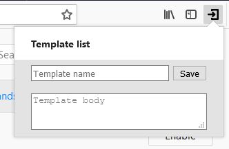 Add template through action button.