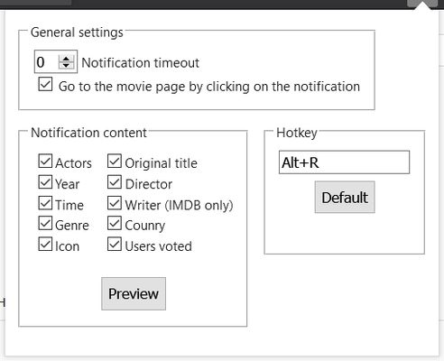 ImdbAndKinopoiskRating - Settings English.png