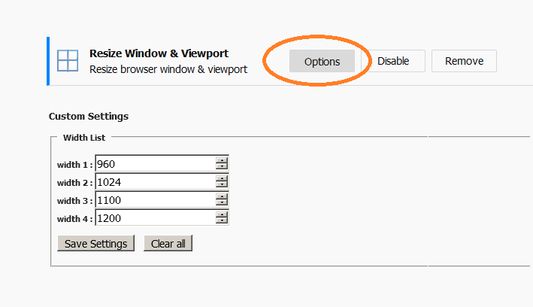 custom widths options