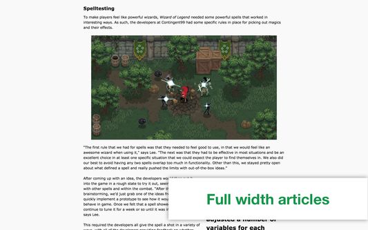 Full width articles