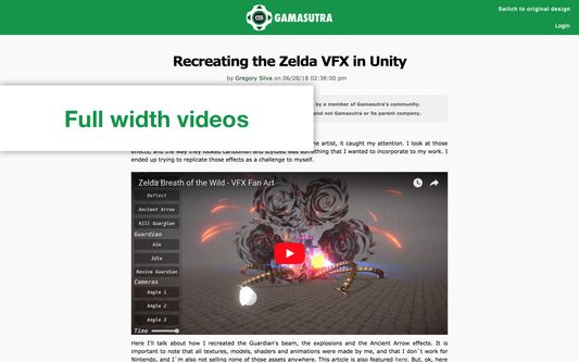 Full width videos