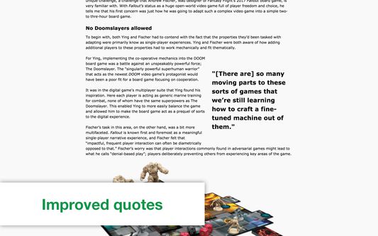 Improved quotes