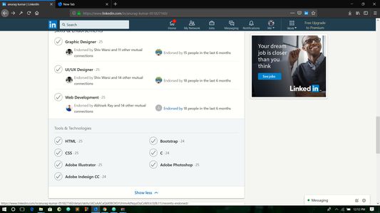 all the skills has been endorsed after clicking the Linkedin ExdorseAll extension button.